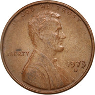 Monnaie, États-Unis, Lincoln Cent, Cent, 1973, U.S. Mint, Denver, TTB+, Laiton - 1959-…: Lincoln, Memorial Reverse