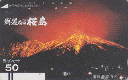 Télécarte Ancienne Japon / 110-6086 - VOLCAN - VULCAN Japan Front Bar Phonecard / B - VULKAN Balken Telefonkarte - Vulkane