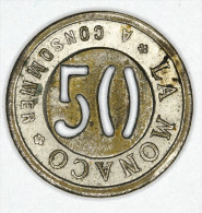 Monaco Jeton ~ 1920 Troué 50 Centimes # 1 - Andere & Zonder Classificatie