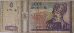 ROMANIA BANCONOTA DA 5000 LEI - Roumanie