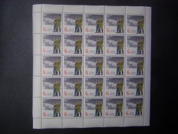 RUSSIA 1964 MNH (**)YVERT 2831 .20 Years Of The Liberation Of Belgrade From Occupation  Sheet (5x5) - Feuilles Complètes