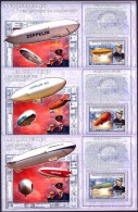 R. D. Du Congo 2006 - Histoire De L'Aviation, Zippelins II - 3 BF ** Neufs // Mnh - Nuovi