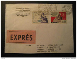 MONACO Monte Carlo Monte-Carlo 1967 Barcelona Spain Espagne España Expres Label Carteria Urgente Special Delivery - Lettres & Documents