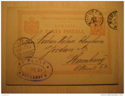 Bucharest 1894 To Hamburg Germany Postal Stationery Card Romania - Briefe U. Dokumente