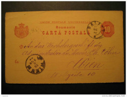 ROMANIA Galatz 1883 To Wien Austria Roumanie Rumania Rumanien UPU Postal Stationery Card - Briefe U. Dokumente