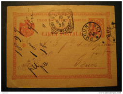 ROMANIA Bucharest 1897 To Genova Italy Italie Italia Roumanie Rumania Rumanien UPU Postal Stationery Card - Briefe U. Dokumente