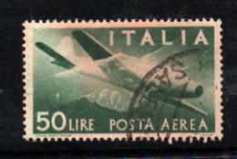BIN241 - ITALIA 1945 , Posta Aerea Il 50 Lire Verde N. 132  Usato . Macchiato - Luftpost