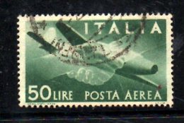 BIN243 - ITALIA 1945 , Posta Aerea Il 50 Lire Verde N. 132  Usato . - Luftpost