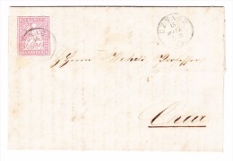 Heimat SG UZNACH 15.5.1860 Mit 15Rp. Strubel #24G Brief Nach Chur - Lettres & Documents