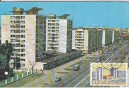 BUCHAREST- NEW APARTMENT BUILDINGS, BOULEVARD, CAR, BUSS, CM, MAXICARD, CARTES MAXIMUM, 1961, ROMANIA - Cartes-maximum (CM)