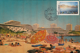 TOURISM, OLIMP- HOTELS, BEACH, CM, MAXICARD, CARTES MAXIMUM, 1983, ROMANIA - Hotels, Restaurants & Cafés