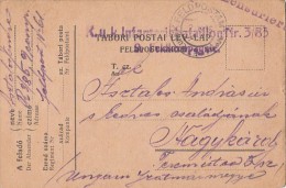 WARFIELD POSTCARD, REGIMENT NR 3/85, POST OFFICE NR 61, WW1, CENSORED, 1916, HUNGARY - Briefe U. Dokumente