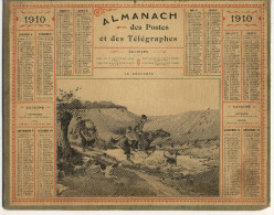 CALENDRIER  DES POSTES   1910  Le Debucher  (plan De Paris Le Metropolitain) - Groot Formaat: 1901-20