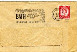 Great Britain- Cover W/ Advertising "Bath: The Gayest Floral City" Pmrk, Posted From Bath/ Somerset [17.3.1965] - Postmark Collection