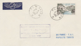 1er Vol Paris Los Angeles Papeete - 1960 Air France - Erstflug Inaugural Flight Primo Volo - Tahiti - PLM Avion B - Brieven En Documenten