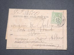 FRANCE - Rare Document Des Services De Colis Postaux D'Orléans Avec 5 C Sage Pour La Corse Puis Redirigé - 1899 - P16927 - Lettres & Documents