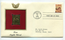 C Great Americans "" Love - Angelic Cherub """ Gold Stamp Replica 1964 FDC/bu/UNC - Altri & Non Classificati