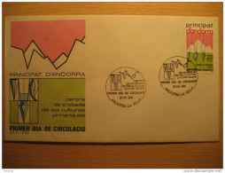 ANDORRA LA VELLA 1984 Centre Trobada Cultures Pirinenques Montaña Mountain SPD FDC Sobre Cover Andorre - Covers & Documents