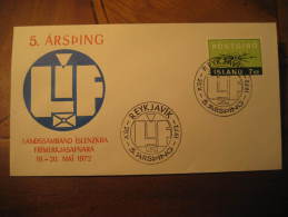 REYKJAVIK 1972 Arsping Cancel On Cover Iceland Island - Briefe U. Dokumente