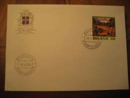 REYKJAVIK 1976 Paint Painting Stamp On Fdc Cover Iceland Island - Briefe U. Dokumente