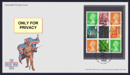 2014 UK / ROYAL MAIL "CENTENARY OF WORLD WAR I" FDC (EDINBURGH) - 2011-2020 Em. Décimales