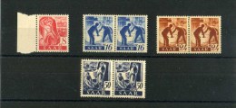 - SARRE 1947/56 . TIMBRES DE 1947 . PAIRES NEUVES SANS CHARNIERE . - Autres & Non Classés