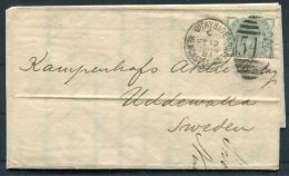 1881 GB QV Newcastle Quayside Duplex Mecantile Chambers Entire - Sweden - Briefe U. Dokumente