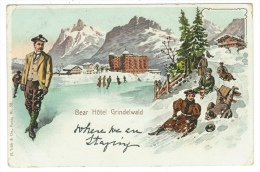 Suisse /Schweiz/Svizzera/Switzerland // Berne // Grindelwald, Bear Hôtel (litho) - Wald