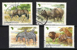 Hungary 1997. Animals Of Africa Nice Set, Used Michel: 4450-4453 - Usado