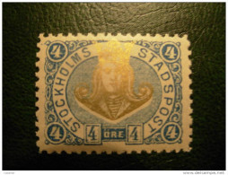 Stockholm Stadpost Local Stamp 4 Ore Lowercase Letters Minuscules - Local Post Stamps