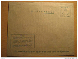 Militarbrev Militar Mail Light Blue + Poster Stamp Label Vignette Viñeta Carte Postale Postal Stationery Cover Sweden - Militärmarken