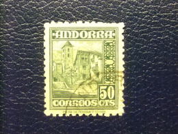 ANDORRA ESPAÑOLA  1948 -1953 Yvert Nº 45 º FU Vert Foncé - Usati