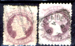 Australia-del-Sud-00029 - 1877 -Y&T N. 30+30a (o) Privi Di Difetticculti. - Gebraucht