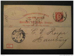 1898 KRISTIANIA To HAMBURG (Germany) Postal Stationery - Interi Postali