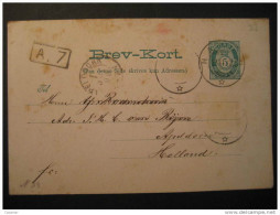 1892 HAMMAR To APELDORN (nederland) A.7 Hs Postal Stationery - Interi Postali