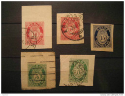 Lot 5 Cut Square Postal Stationery From Norway - Interi Postali