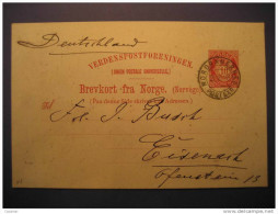 1898 NORDBANERNES To EISENAIL (germany) Postal Stationery - Interi Postali