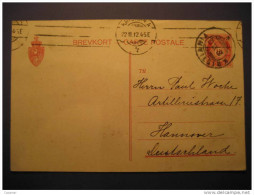 1912 KRISTIANIA To HANNOVER  Postal Stationery - Interi Postali