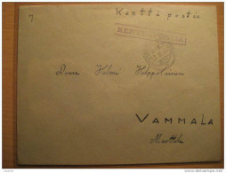 FINLAND 1944 To Vammala Marttila WWII Militar Postage Paid Kenttapostia Faltpost Cancel Cover Finlande - Militärmarken