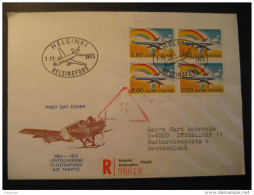 Helsinki 1973 To Dusseldorf Air Traffic Registered Cover - Storia Postale