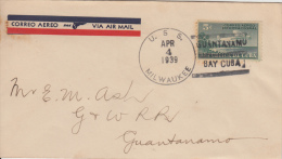 NA-63 CUBA US SHIP. 1939. US MILWAUKEE COVER TO GUANTANAMO NAVAL MILITAR STATION. - Storia Postale