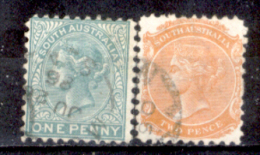 Australia-del-Sud-00038 - 1868-74 - Y&T N. 25,26 (o) Privi Di Difetti Occulti. - Usados