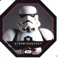 STAR WARS 2015 Vignette Jeton Image Carte LECLERC Disney Numéro 12 STORMTROOPER - Episodio I