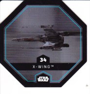 STAR WARS 2015 Vignette Jeton Image Carte LECLERC Disney Numéro 34 X WING - Episode I