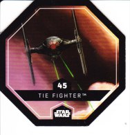 STAR WARS 2015 Vignette Jeton Image Carte LECLERC Disney Numéro 45 TIE FIGHTER - Episodio I