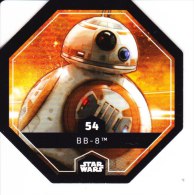 STAR WARS 2015 Vignette Jeton Image Carte LECLERC Disney Numéro 54 BB 8 - Episode I