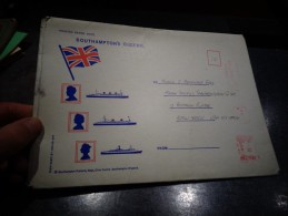 Grande Enveloppe SOUTHAMPTON'S QUEEN British Steamer Cunard Line - Marcofilie