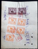 CHINA CHINE CINA 1951 SHANGHAI  DOCUMENT WITH  REVENUE STAMPS  (FISCAL)  WITH POLITICAL SLOGAN - Lettres & Documents