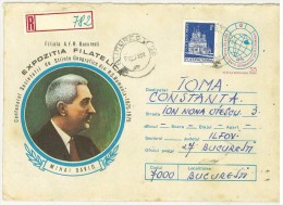 STORIA POSTALE - ROMANIA - BUCARESTI - BUCAREST - ANNO 1975 - EXPOZITIA FILATELICA - REGISTERED MAIL N° 782 - - Marcophilie