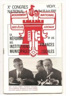 X ème Congrès National à Vichy Les 14,15 Et 16 Juin 1968 Du Mouvement National Des Elus Locaux - Auvergne